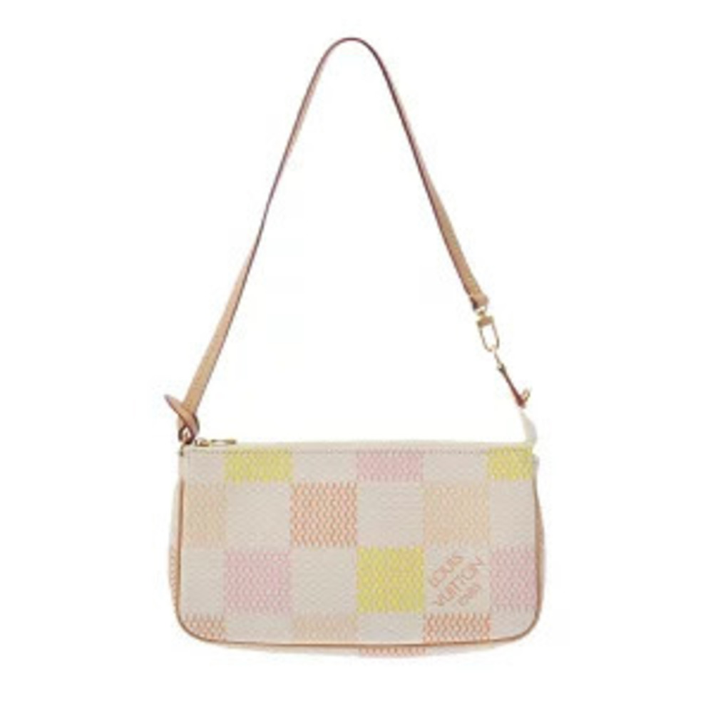 Louis Vuitton Damier Elicious Pochette Accessoires Peach Canvas Handbag